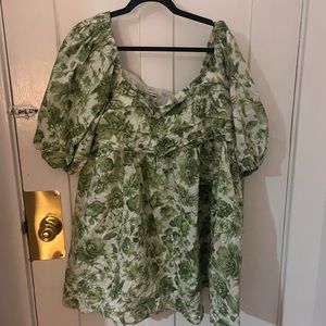 Green and white floral Abercrombie dress
